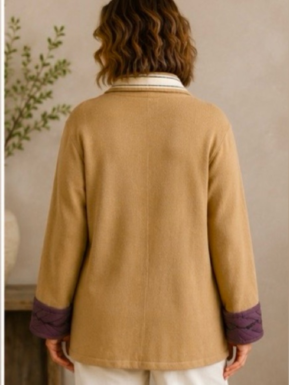 Vintage Storybook Knits "Desert Wrap" Floral Duster Cardigan — Cozy, Artsy Sz M - Picture 8 of 13